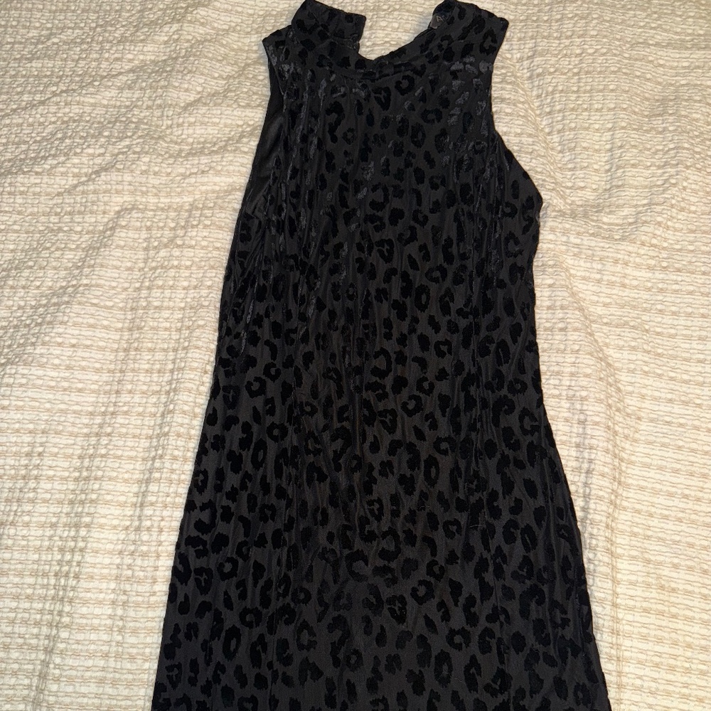 Black leopard dress